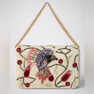 Hummingbird Beaded Crossbody Bag